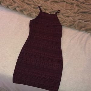 Maroon/black “tribal” Tight dress
